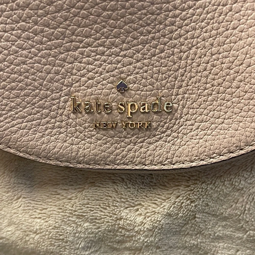 Kate Spade Taupe and Cream Leather Backpack